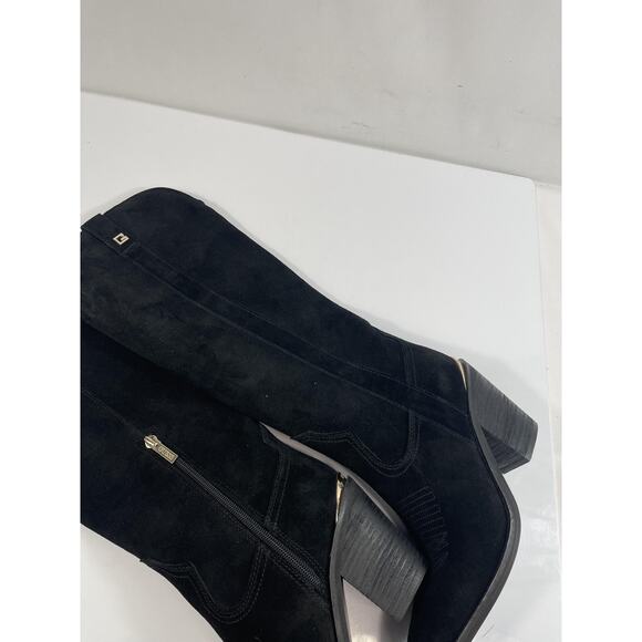GUESS Boots Womens Size 5.5M Black Suede GWSASHAN Western Knee High Heel - Picture 7 of 12